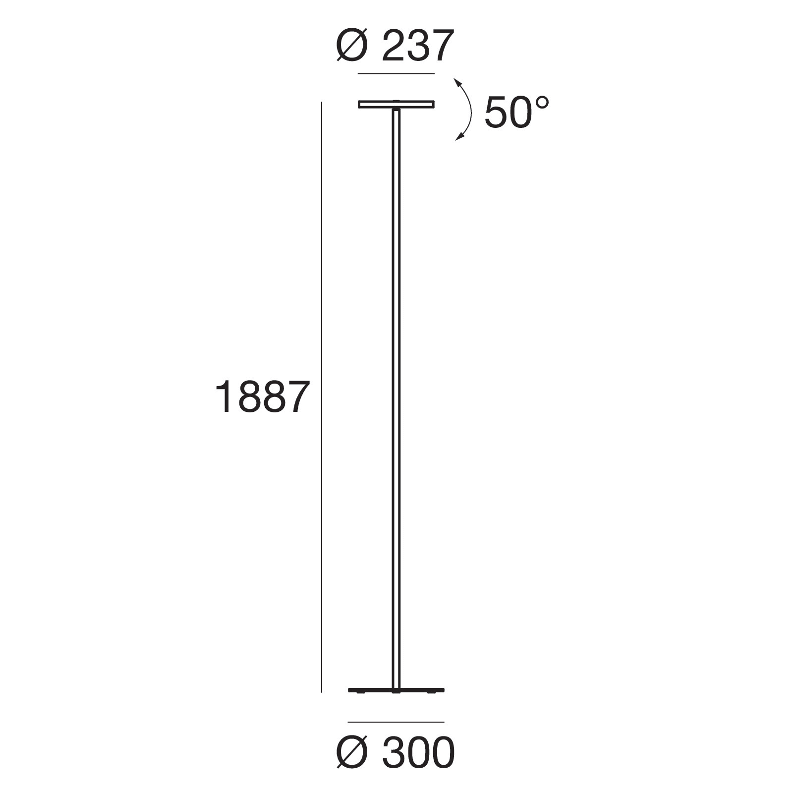 LINEA LIGHT - JOSHUA PIANT.LED 25W NERO RAGG