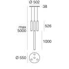 LINEA LIGHT - TU-V SOSP 3XL500+1XL1000 DALI 93W 8841