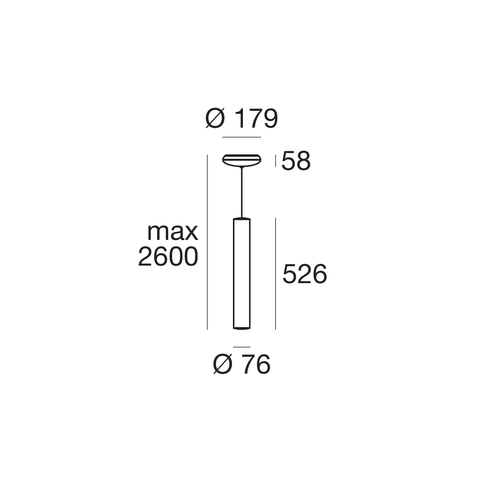 LINEA LIGHT - TU-V SOSP.LED 20W L500 VERT.DALI NW