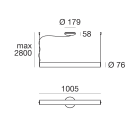 LINEA LIGHT - TU-O SOSP.LED 36W L1000 DALI