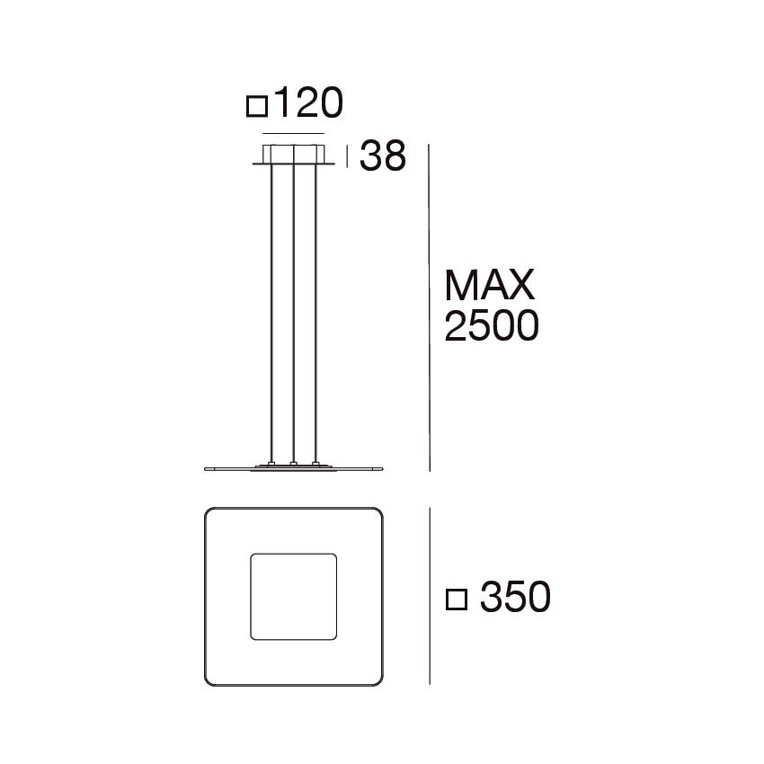 LINEA LIGHT - ARUBA SOSP.D350X350 ORO 19W