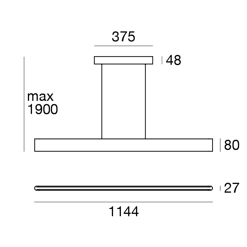 LINEA LIGHT - SATORI SOSP.D1200 42W DM 2700 NERO