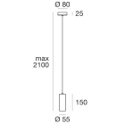 LINEA LIGHT - BIRBA GU10 SOSP.L150 ALLUMINIO LUC.