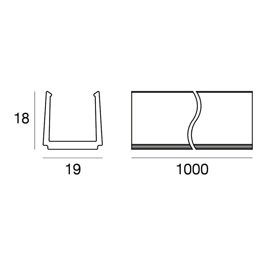 LINEA LIGHT - PROFILO 18X19 ASA B.CO RAL9003 1M
