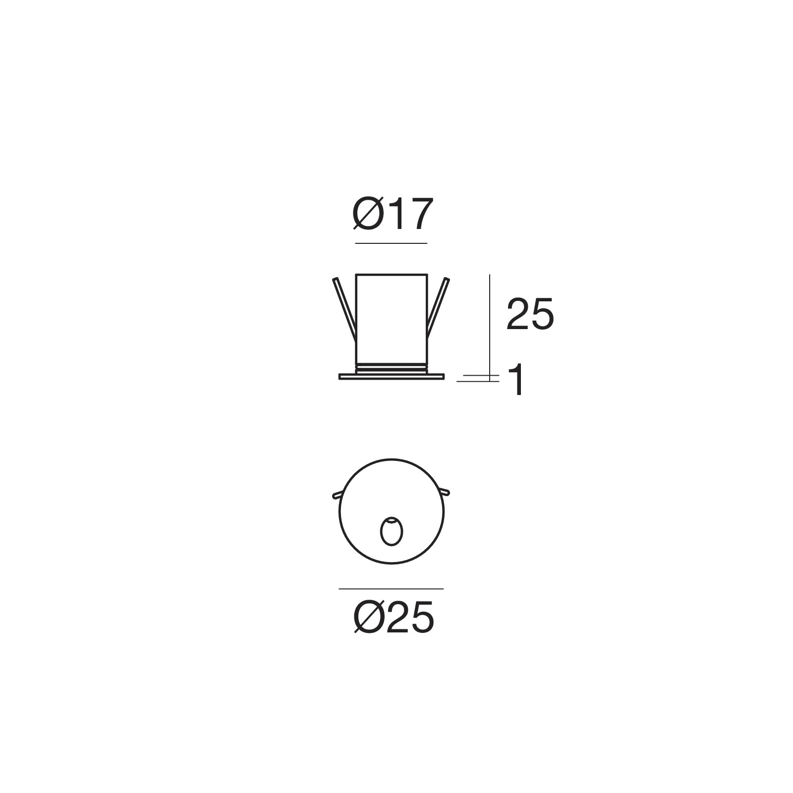 LINEA LIGHT - QUARA-R 2 TONDO 1L 1W D25 WH C00236WHWWW
