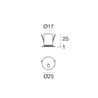 LINEA LIGHT - QUARA-R 2 TONDO 1L 1W D25 WH C00236WHWWW