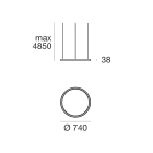 LINEA LIGHT - TOUR SOSP.DIR.37,5W 24V D740 BB