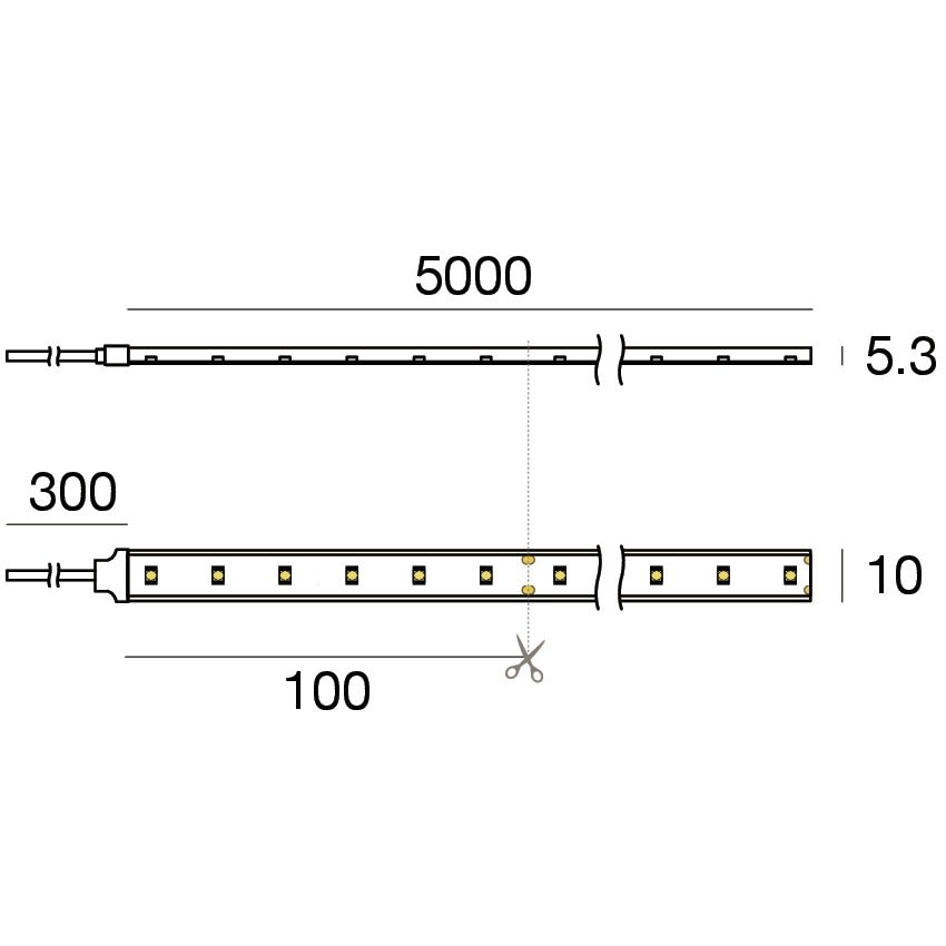 LINEA LIGHT - SILICONE BA_V2 24V 4.8W/M 60L 5M 30