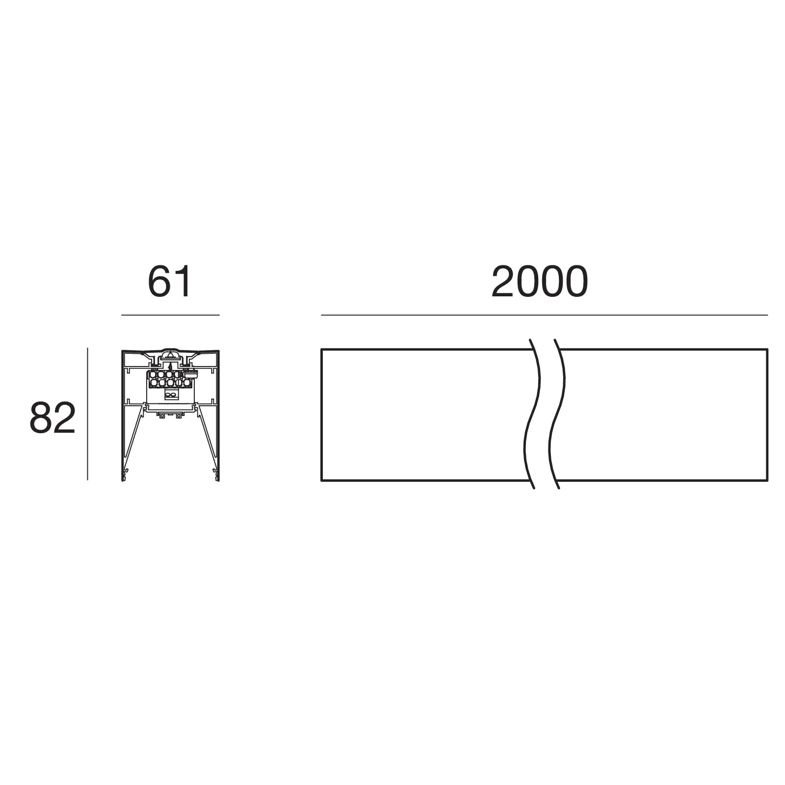 LINEA LIGHT - ROLLIP60-MP 43 SOSP. BI-EM. L.2000