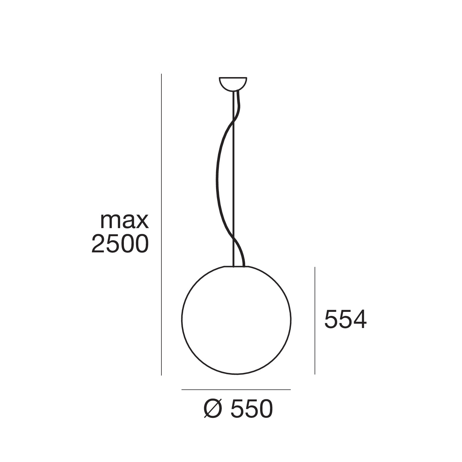 LINEA LIGHT - OH! SOSP. D550 28W 3000K DALI 5M