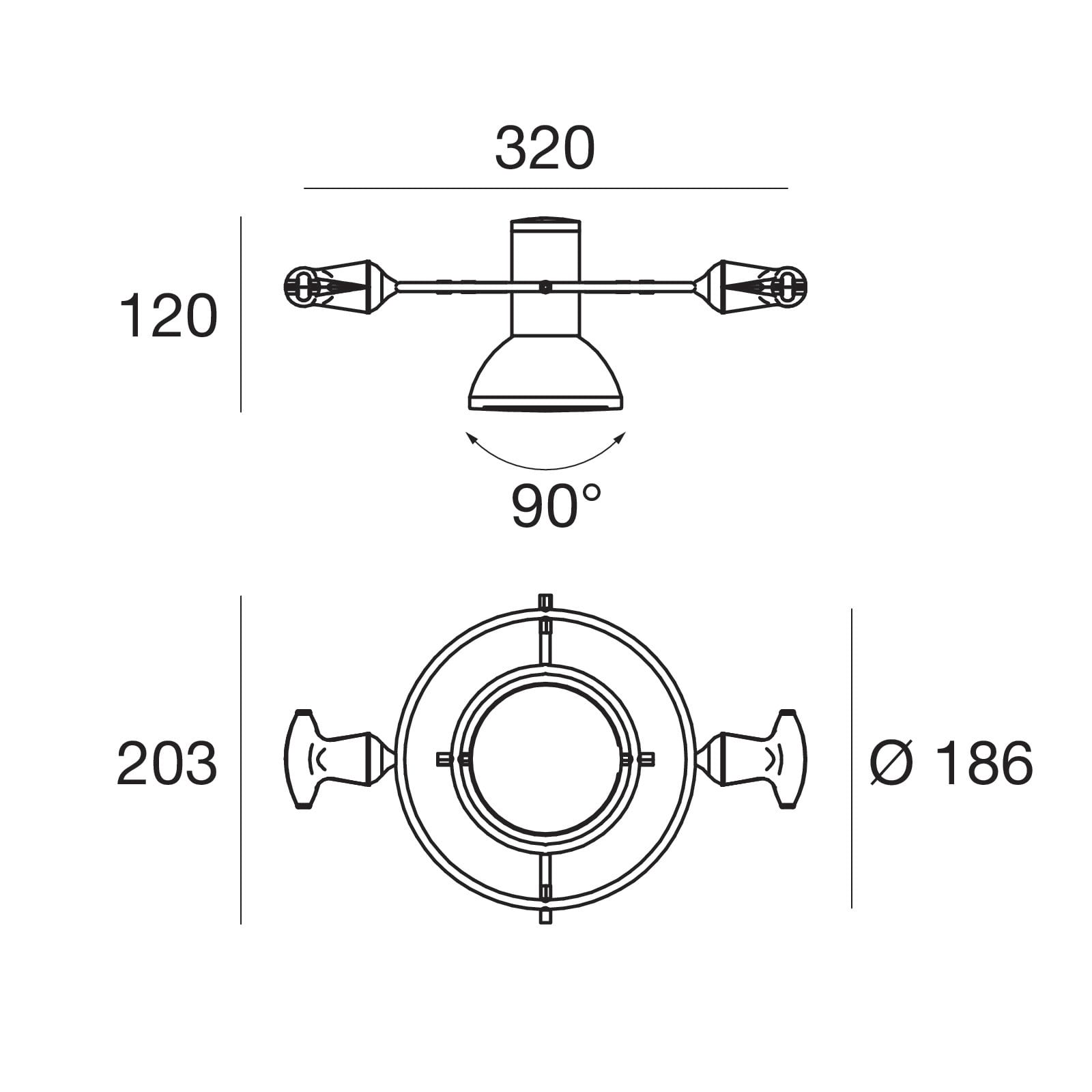 LINEA LIGHT - VEGA CORPO SATEL.E27 300X180 GR.RAG