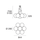 LINEA LIGHT - OH!PENDANT SOSP.D280 E27 7X30W PL.N