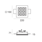 LINEA LIGHT - Downlights | 9 x powerLEDs 18 W DC 630 mA