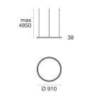 LINEA LIGHT - Sospensione | 10 topLED 45 W DC 24 V