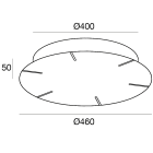 LINEA LIGHT - 6-point ceiling rose for 3 Tour composition - On/off 150+150+150W - Black