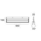 LINEA LIGHT - Lampada a parete | 220-240 V | 4 topLED 35 W DC - 45 W AC
