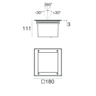 LINEA LIGHT - Uplights | 198-264 V | 1 arrayLED 13 W DC - 14.5 W AC
