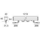LINEA LIGHT - Elementi lineari | 100-277 V | 24 x powerLEDs 29.6 W DC - 33.2 W AC