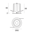 LINEA LIGHT - Downlights | 1 arrayLED 18 W DC 500 mA
