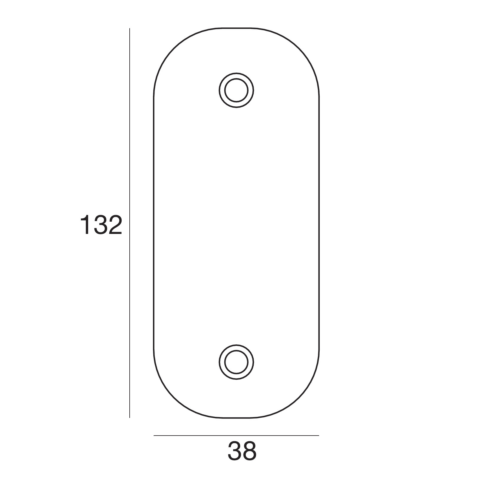 LINEA LIGHT - Cover for pole hand hole - 132x38 mm - Light Gray