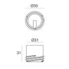 LINEA LIGHT - CONTROCASSA QUARA65_F 0,7W