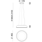 LINEA LIGHT - REFLEXIO SOSP.37W MARR/B.CO RAGG