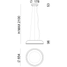 LINEA LIGHT - REFLEXIO SOSP.48W NERO/B.CO RAGG