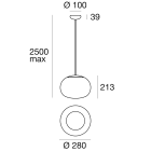 LINEA LIGHT - LA MARIE SOSP. LED9W B.CO RAGG
