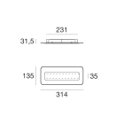 LINEA LIGHT - Lampada a parete - Plafone | 100-265 V | 80 topLED 11 W DC - 14 W AC