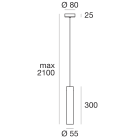 LINEA LIGHT - BIRBA GU10 SOSP.L300 ALLUM.LUCIDO