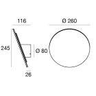 LINEA LIGHT - Lampada a parete | 198-264 V | 72 topLED 18 W DC - 19 W AC