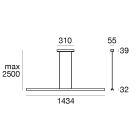 LINEA LIGHT - Sospensione | 198-264 V | 1 topLED 38 W DC - 42 W AC