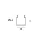 LINEA LIGHT - Wires casing for flush floor or ceiling installation for Paseo 1452 mm
