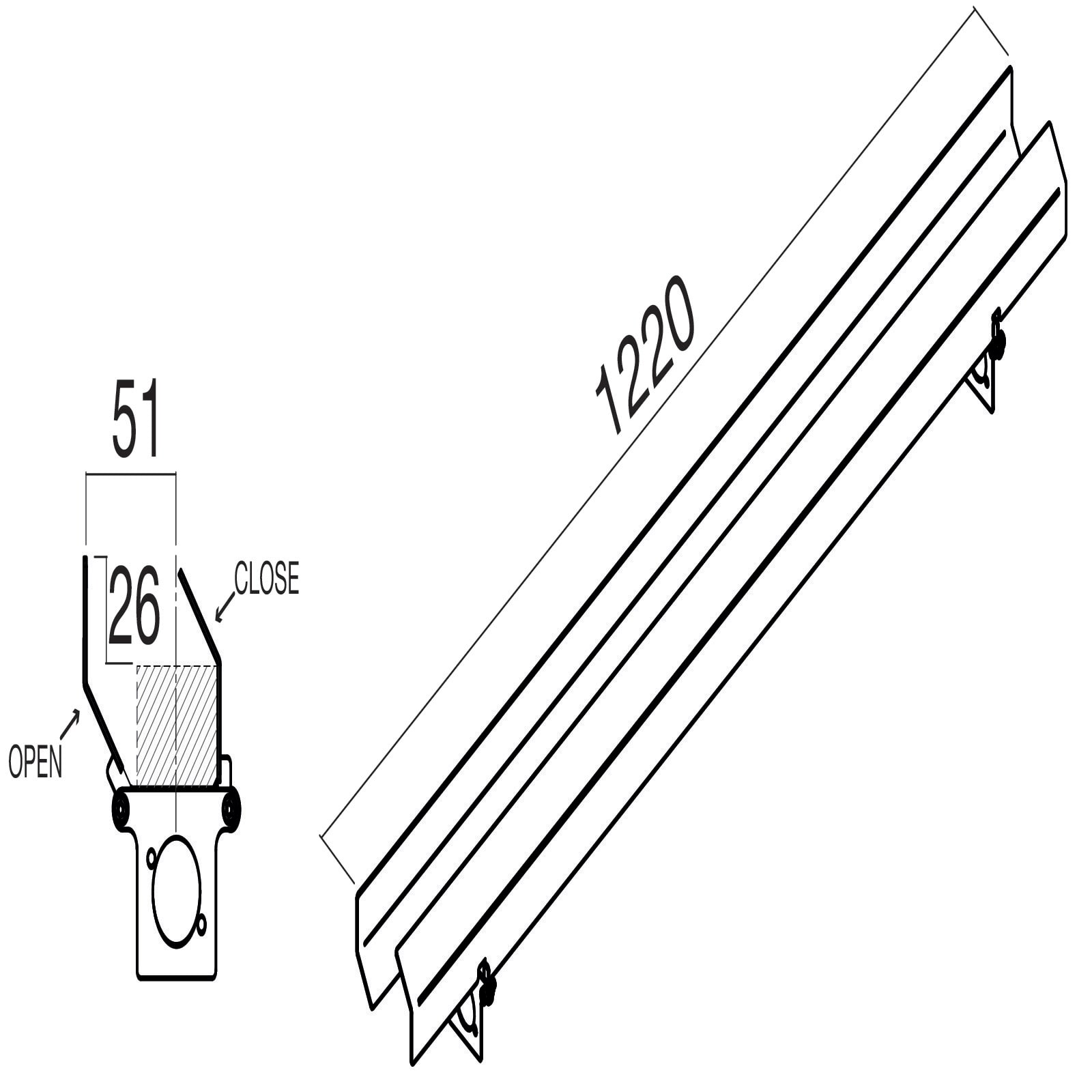 LINEA LIGHT - ACCESSORIO PALPEBRA L1200