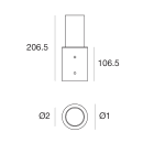 LINEA LIGHT - Reducer for conical or tapered pole - Diameter 70 mm - Light Gray