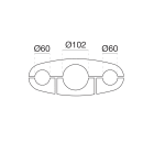 LINEA LIGHT - Double coupler for round arm - Diameter 60mm (for cylindrical pole) - Light gray