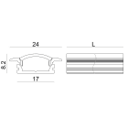 LINEA LIGHT - PROFILO ALLUMINIO 2M L17,5H8