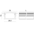 LINEA LIGHT - PROFILO ALLUMINIO 2M L26,5X15H