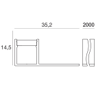LINEA LIGHT - PROFILO ALLUMINIO 2M L35X14H