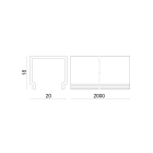 LINEA LIGHT - COVER PROFILO QUADRATO 2M PC OPAL