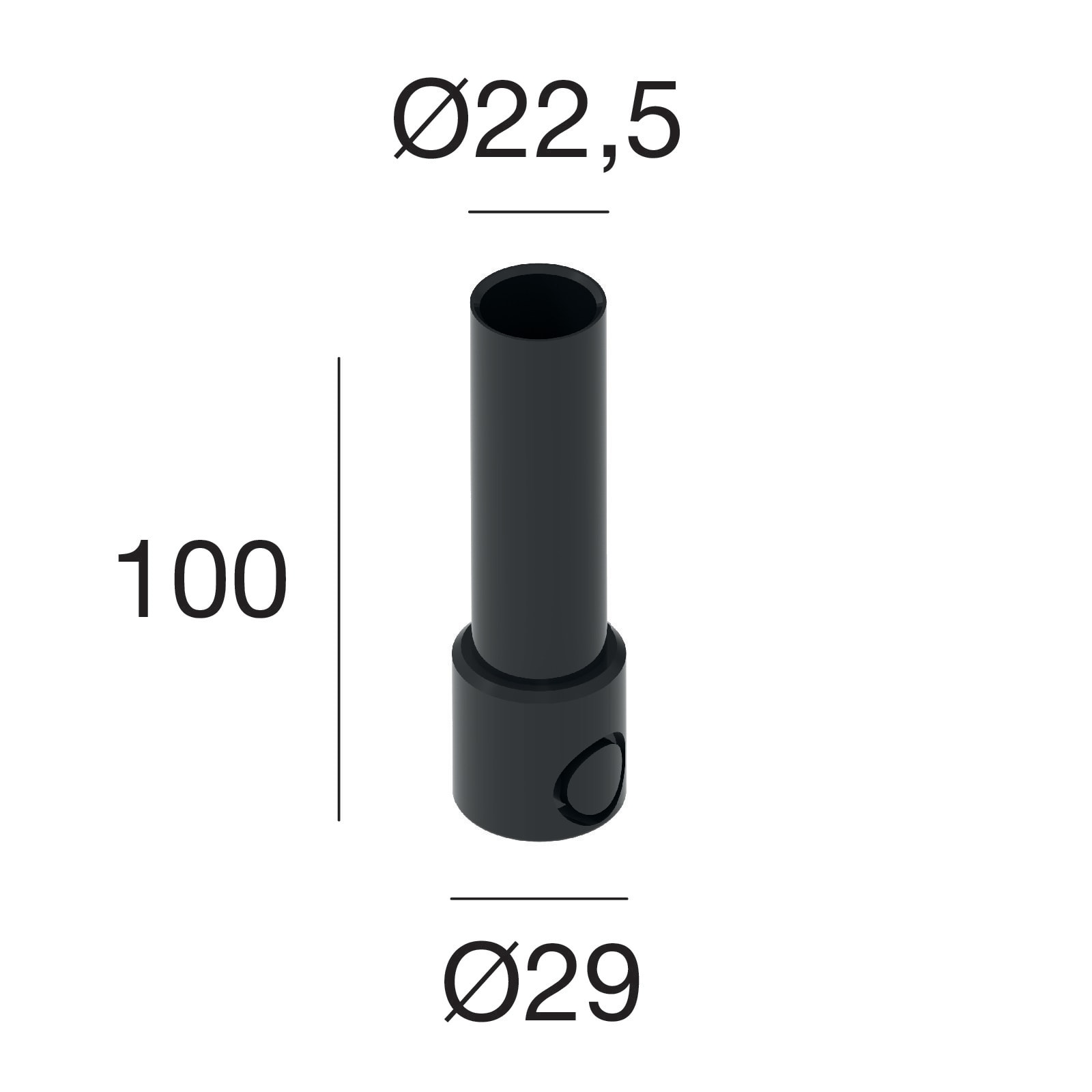 LINEA LIGHT - CONTROCASSA SUELO ALTO D.29 H.99,5