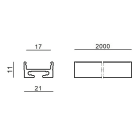 LINEA LIGHT - PROFILO LUNO_20/27 ANOD. NERO 2M