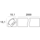 LINEA LIGHT - PROFILO CELA_18/18 ANOD. GRIGIO 2M