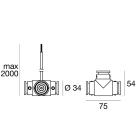 LINEA LIGHT - Suspension joint with power cable for Node System - Black