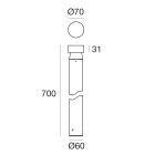 LINEA LIGHT - Paletti e teste palo | 198-264 V AC /180-275 V DC | 1 arrayLED 6.5 W DC - 8.5 W AC