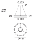 LINEA LIGHT - Sospensione | 99-264 V | 816 topLED 33 W DC - 40 W AC