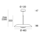 LINEA LIGHT - Sospensione | 198-264 V | 72 topLED 25 W DC - 27 W AC