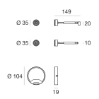 LINEA LIGHT - SET FISSAG+ALIM.PARETE MONO NER.SM