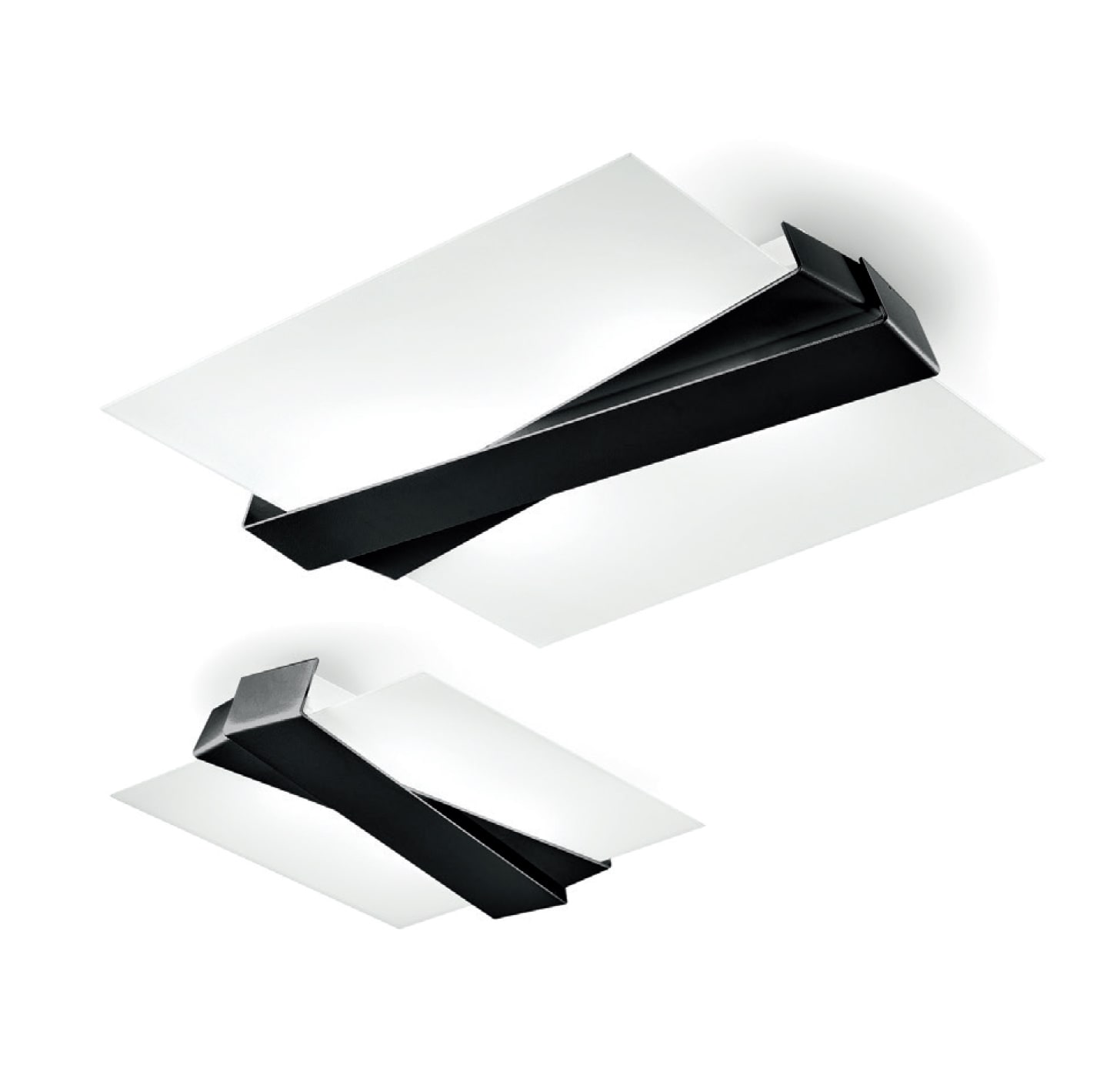 LINEA LIGHT - ZIG ZAG PLAF.E27 2X46W NERO R9005