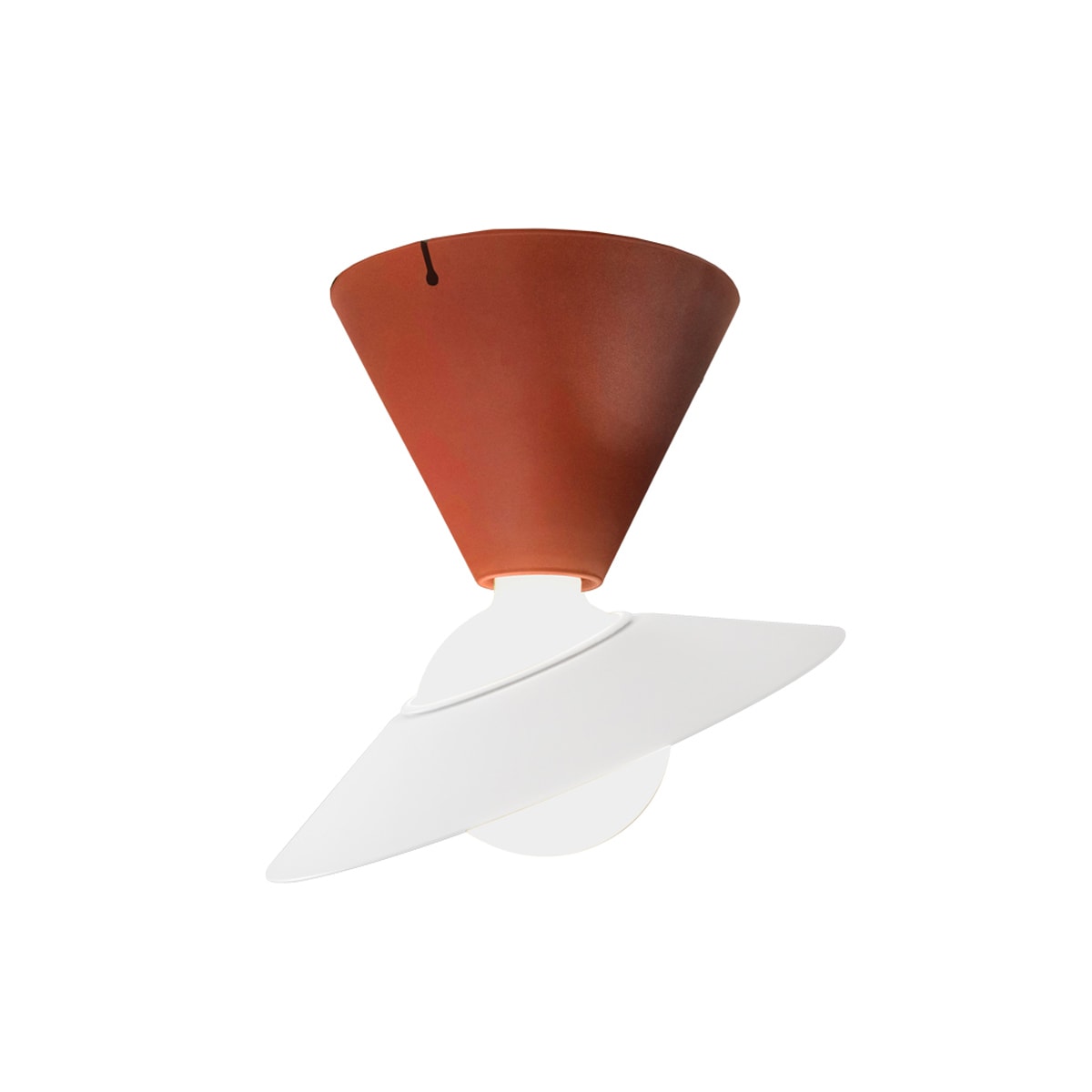 LINEA LIGHT - FANTE PLAF.E27 B.CO RAGG./ROSSO OP.